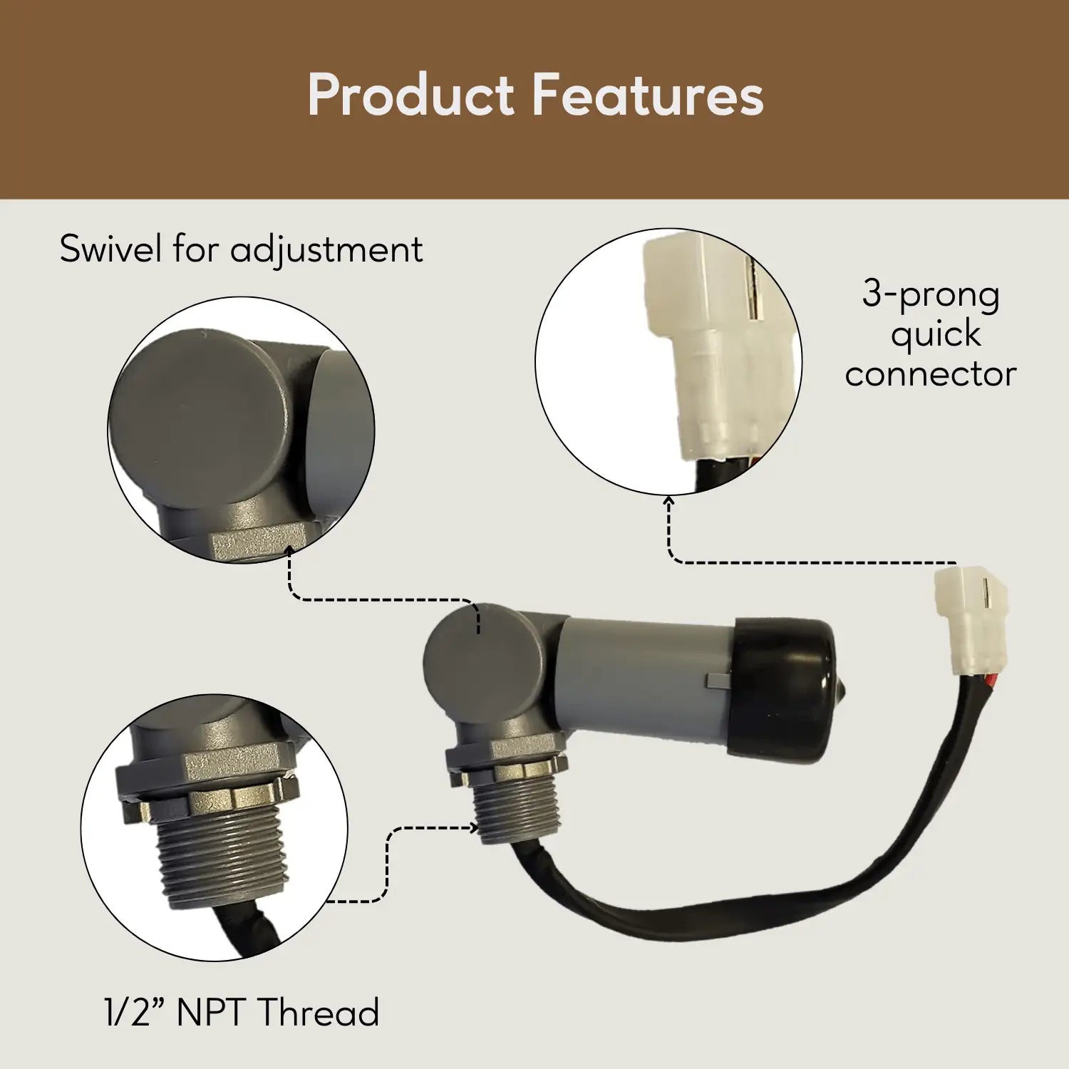 Photocell with Watertight Cover & Quick Connector - 120 Volts / 1800 Watts / Grey - Transformer