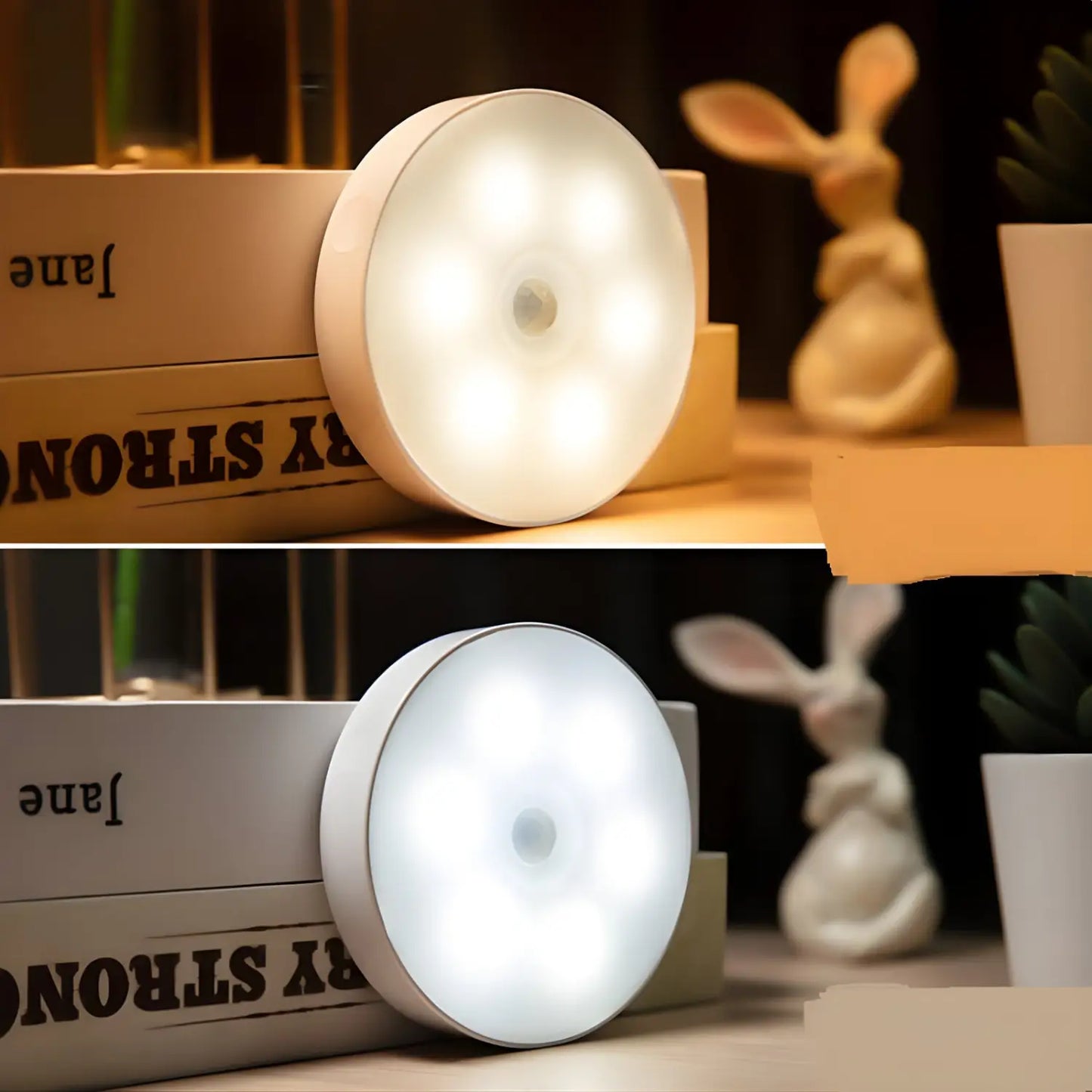 PIR Motion Sensor LED Night Lamp USB Rechargeable - Light Bulb