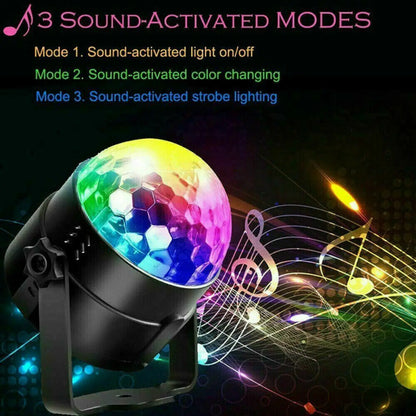 Portable Disco Party Light with LED & Sound Feature for Dance DJ and Events - Black - Light Fixture