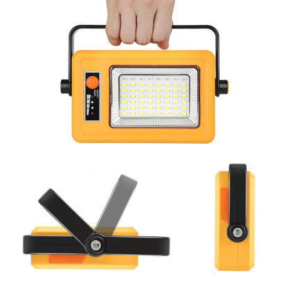 Portable Solar Lantern LED Flood Light - USB Rechargeable Camping Lamp - Orange - Solar Light