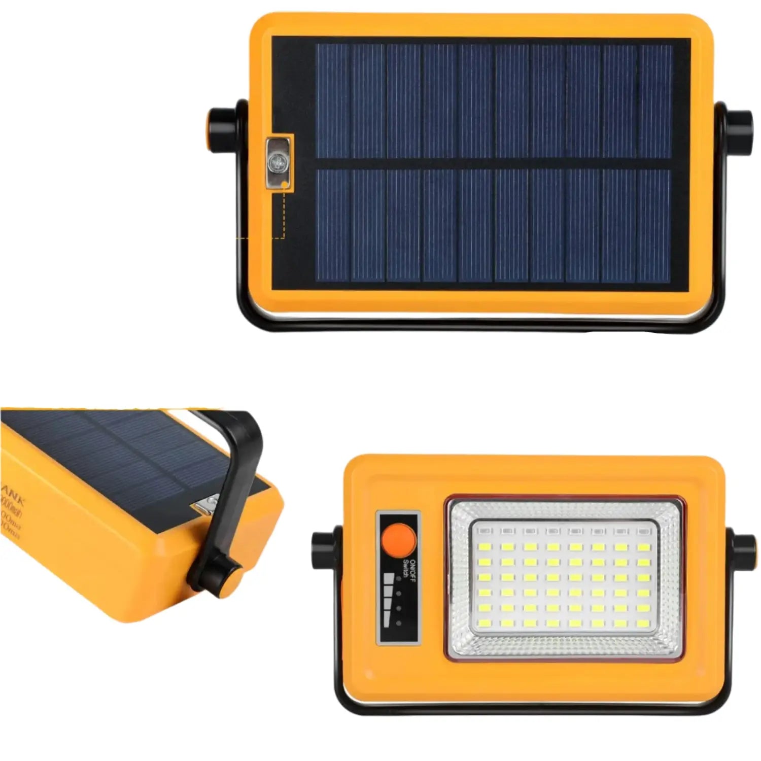 Portable Solar Lantern LED Flood Light - USB Rechargeable Camping Lamp - Orange - Solar Light