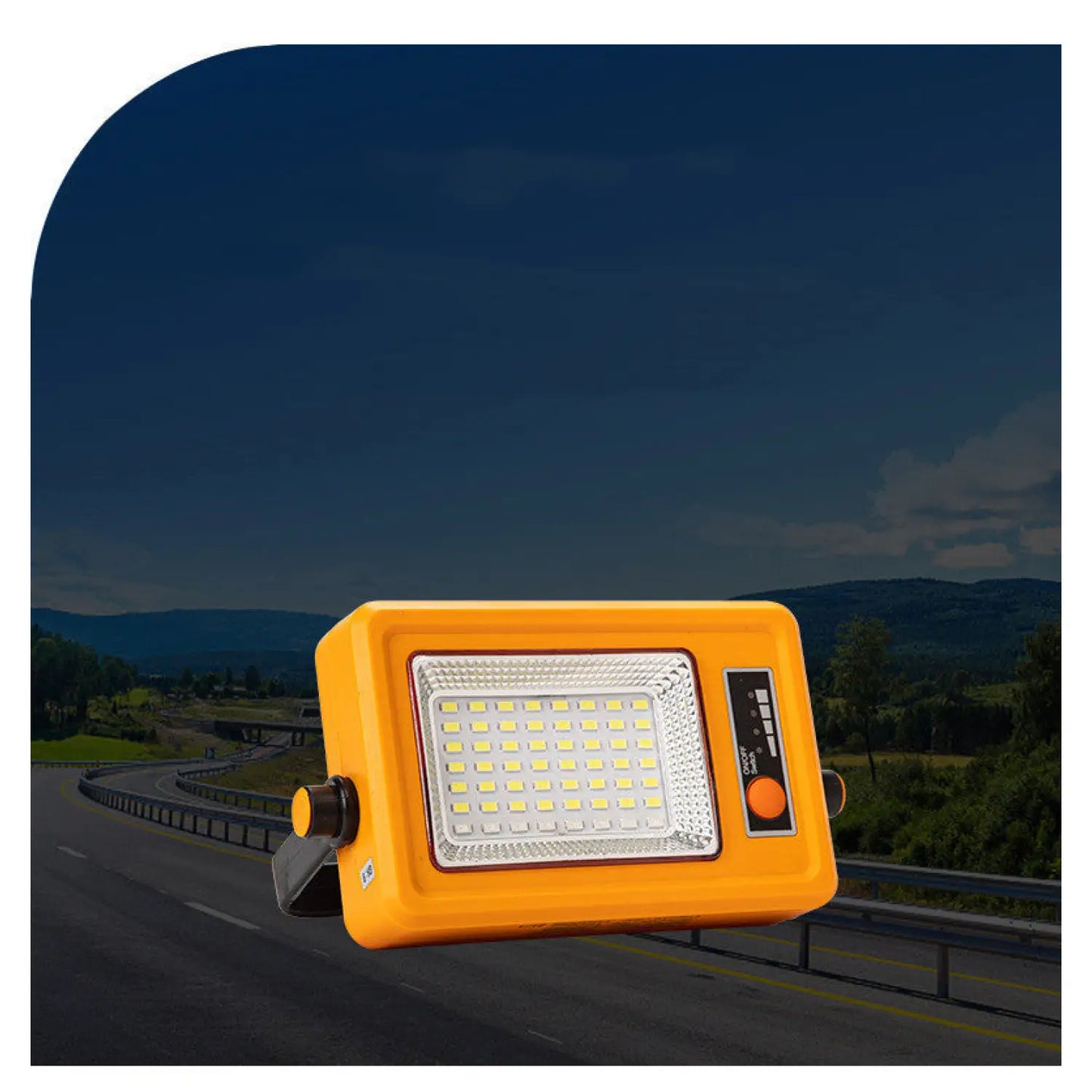 Portable Solar Lantern LED Flood Light - USB Rechargeable Camping Lamp - Orange - Solar Light