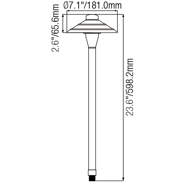 Premium Path Lights Landscape Flat Hat Die-Cast Brass G4 Socket 72″ Lead Wire - Path Light Fixture