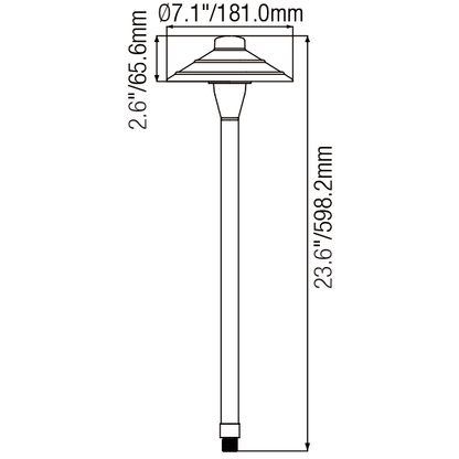 Premium Path Lights Landscape Flat Hat Die-Cast Brass G4 Socket 72″ Lead Wire - Path Light Fixture