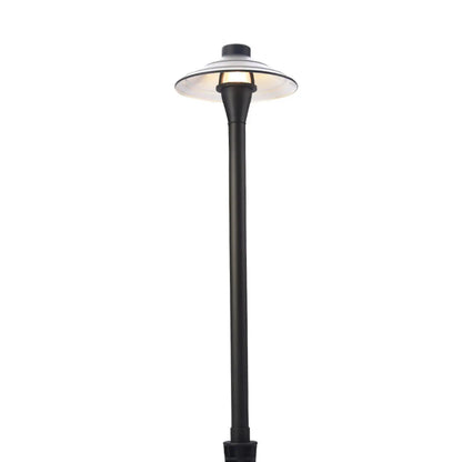 Premium Path Lights Landscape Flat Hat Die Cast Brass G4 Socket 72″ Lead Wire Stem / Gunmetal Path Light Fixture