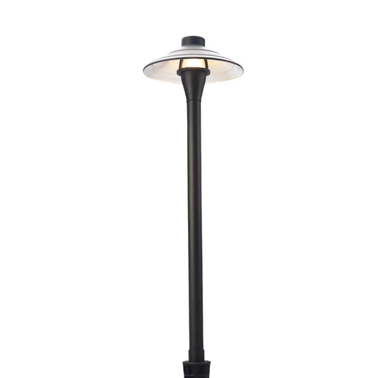 Premium Path Lights Landscape Flat Hat Die Cast Brass G4 Socket 72″ Lead Wire Stem / Gunmetal Path Light Fixture