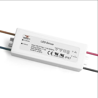 22W LED Driver 24V Dimmable | 110-277V AC to 24V DC Constant Voltage