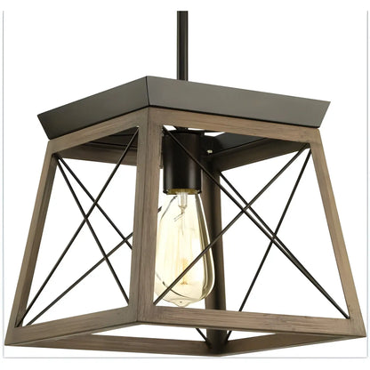 Ironsmith Lighting | Oil Rubbed Bronze Finish Pendant Mount Fixture with Clear Glass | E26 Medium Base Socket