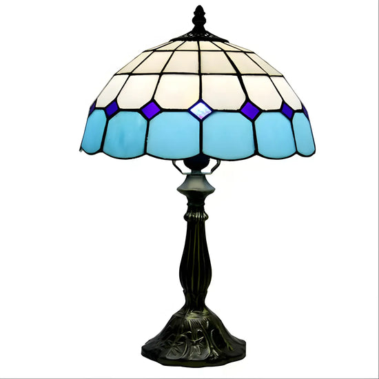 Mesh Pattern Tiffany Glass Tabletop Lamp - No Bulb - Table Lamp