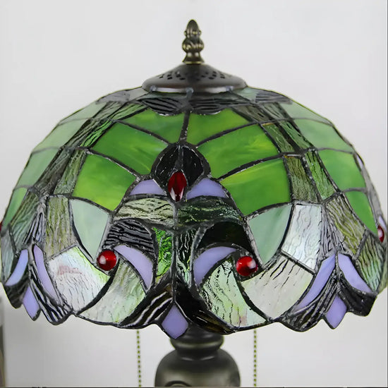 Sea Green Tiffany Glass Tabletop Lamp - No Bulb - Table Lamp