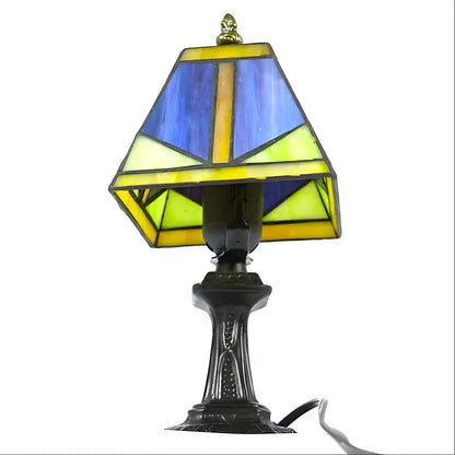 Square Tiffany Glass Tabletop Lamp - No Bulb - Table Lamp