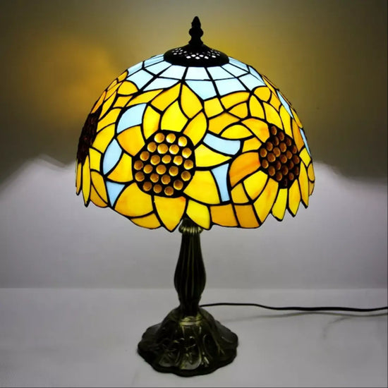 Sunflower Tiffany Glass Tabletop Lamp - No Bulb - Table Lamp