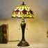 Vintage Baroque Tiffany Glass Tabletop Lamp - No Bulb - Table Lamp