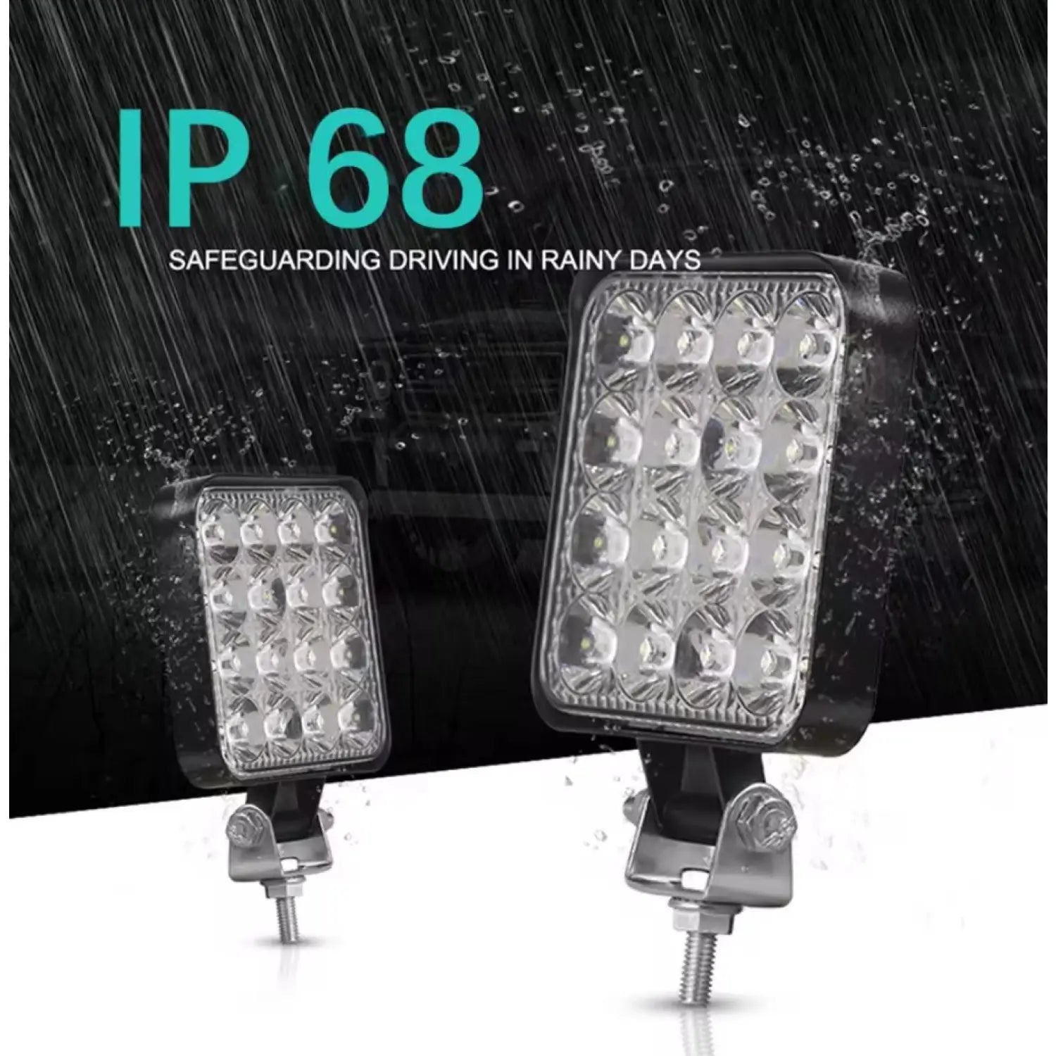 Waterproof LED Spot Light - 48W IP68 Rated 6000K 9-36V - 48 Watt / Bright White - Automotive LED Bulb