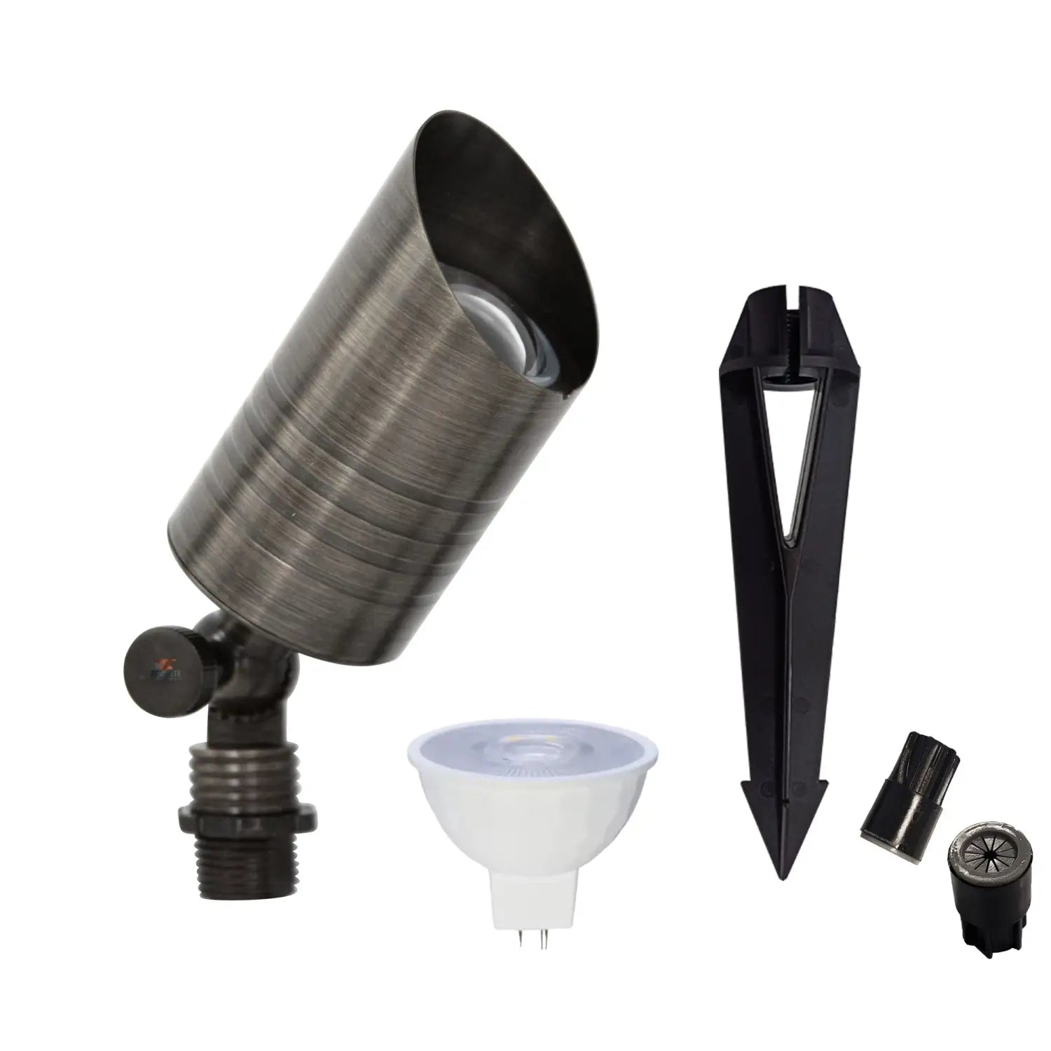 Pro-Series Solid Brass Spotlight Bundle (4-Light Kit) - Brass Spotlight Bundle Kit