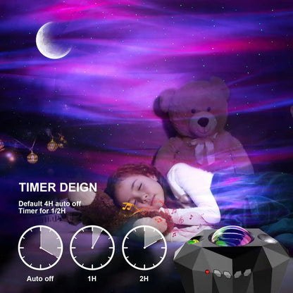 Projection Lamp with Water Pattern Light and Bluetooth Music - Black / USB - portable lights
