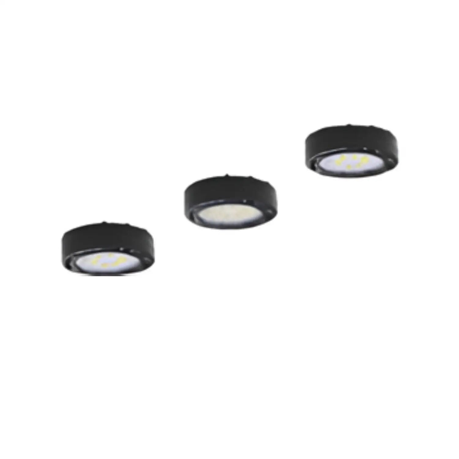 Puck Lights 12W 120V 3000K Dimmable Set with Mount Options & Plug-In - Black - Undercabinet Light