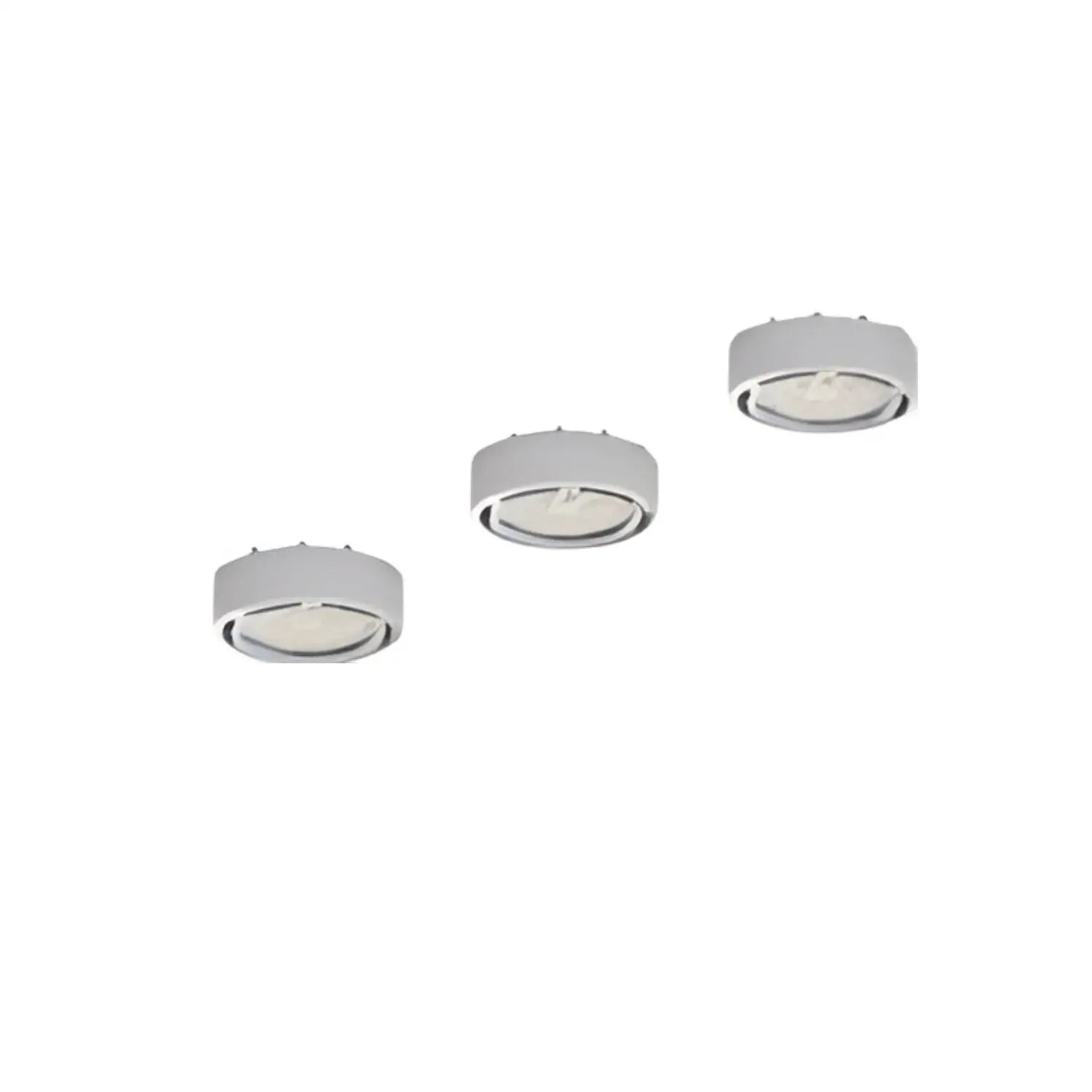 Puck Lights 12W 120V 3000K Dimmable Set with Mount Options & Plug-In - Nickel - Undercabinet Light