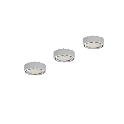 Puck Lights 12W 120V 3000K Dimmable Set with Mount Options & Plug-In - Nickel - Undercabinet Light