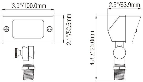 Rectangle Flood Light Outdoor with G4 Support and 72’’ Lead Wire - Spot Light Fixture
