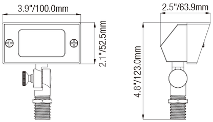 Rectangle Flood Light Outdoor with G4 Support and 72’’ Lead Wire - Spot Light Fixture