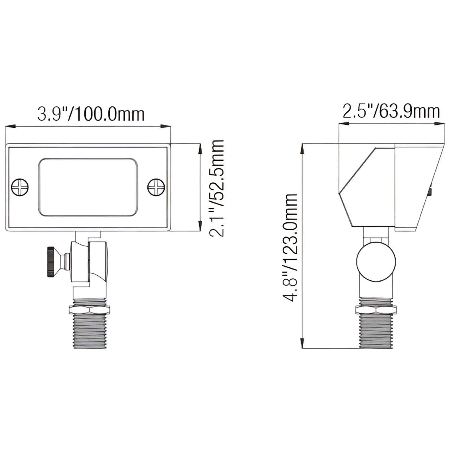 Rectangle Flood Light Outdoor with G4 Support and 72’’ Lead Wire - Spot Light Fixture