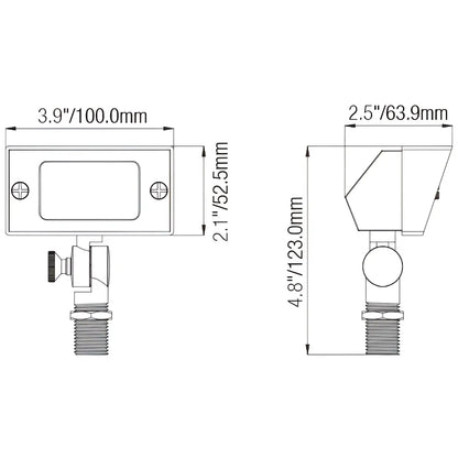 Rectangle Flood Light Outdoor with G4 Support and 72’’ Lead Wire - Spot Light Fixture