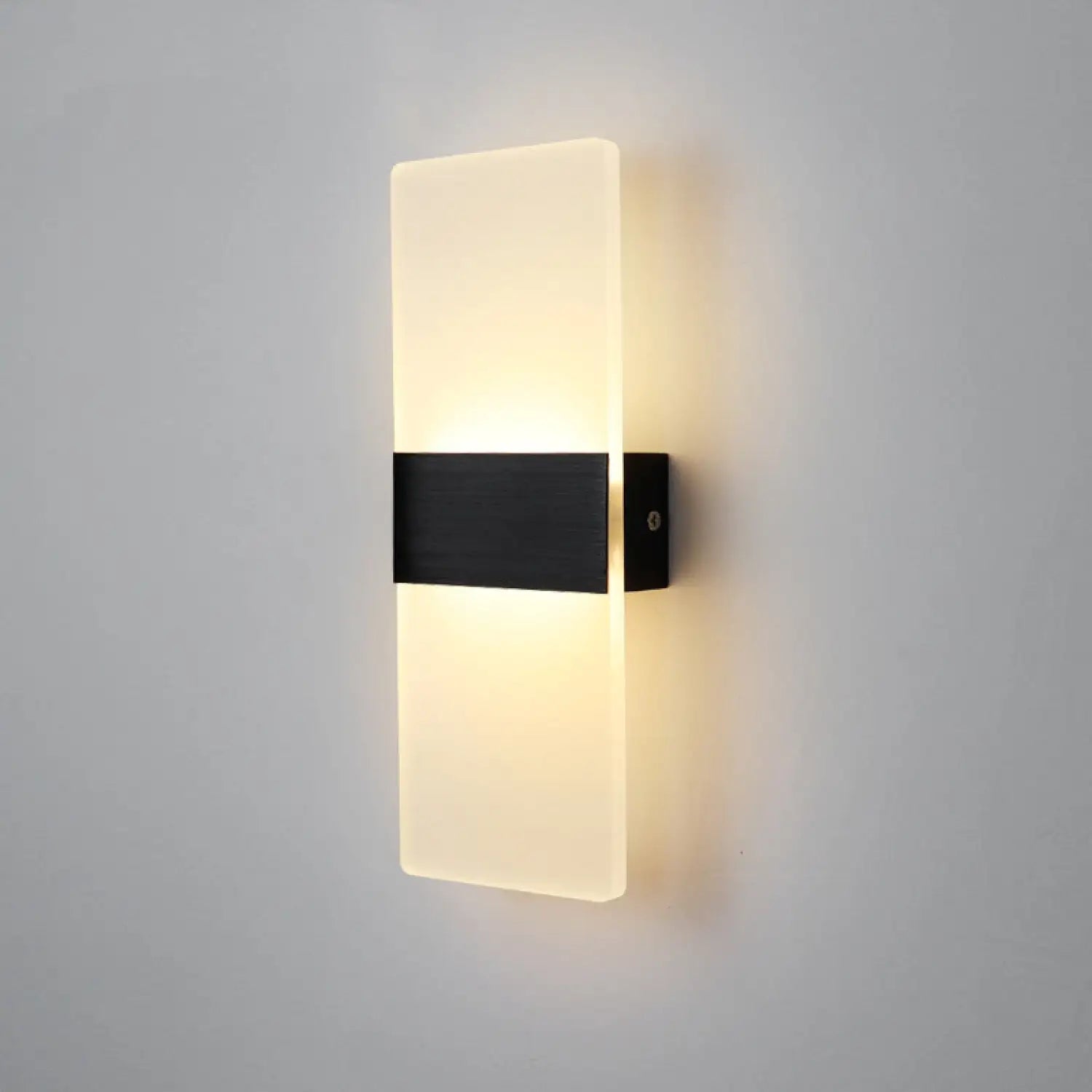 Rectangle Light Fixture with LED for Aisles Corridors and Rooms - Black Model 27x10cm6 Watt / White light - Wall Mount