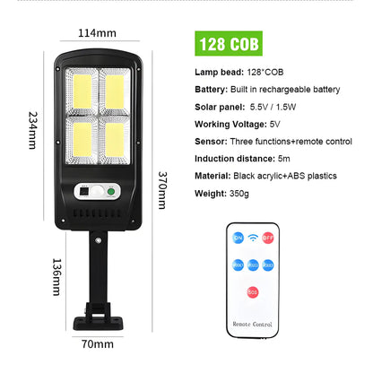 Remote Control Solar Street Lamp with Motion Sensor & LED Light - Solar Light