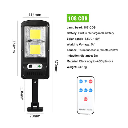 Remote Control Solar Street Lamp with Motion Sensor & LED Light - Solar Light