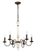Retro White And Rust Color Chandelier With Light Fixture 6 Light E12 NO Include Bulb Pendant Light Fixtures For Dining