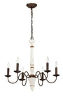 Retro White And Rust Color Chandelier With Light Fixture 6 Light E12 NO Include Bulb Pendant Light Fixtures For Dining