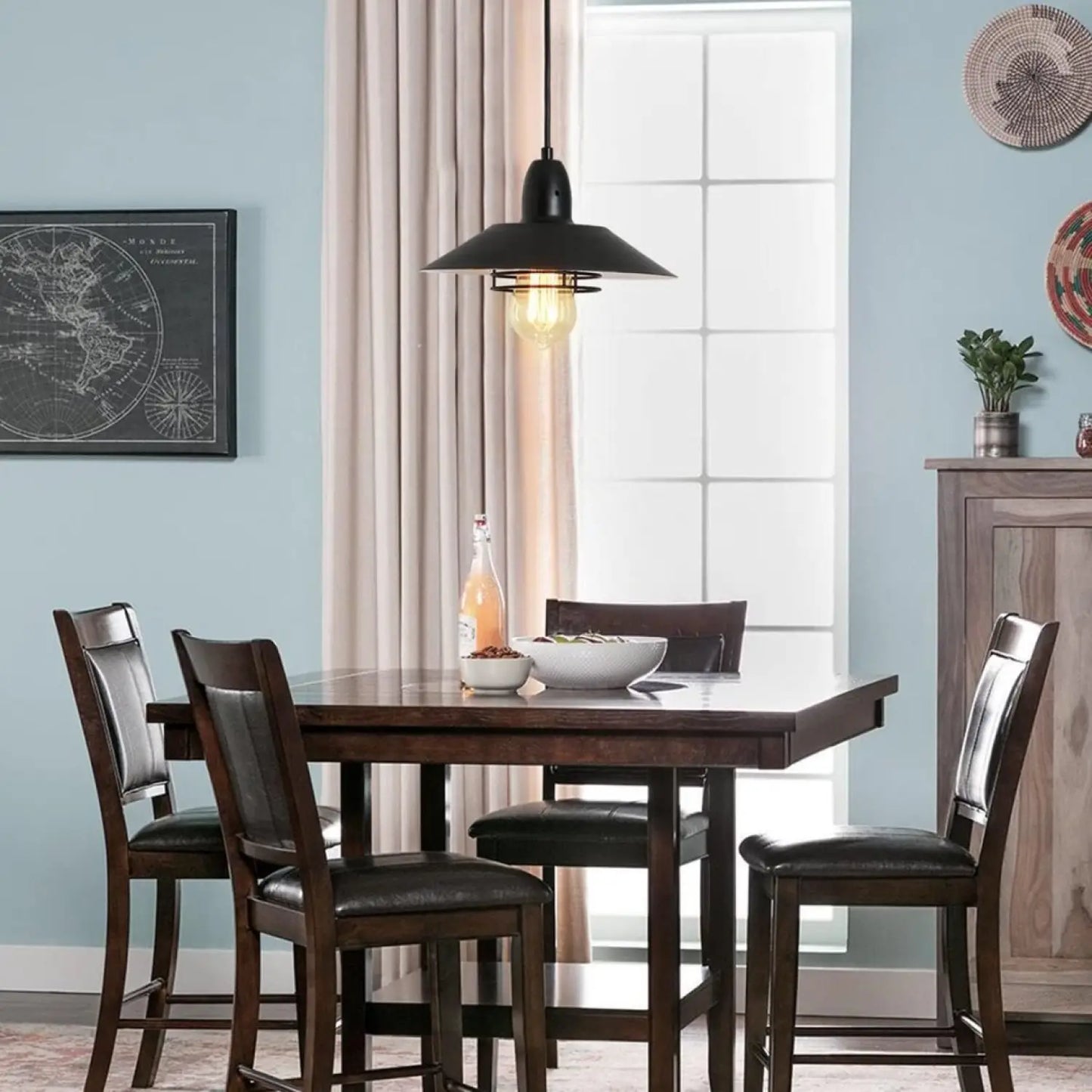 Rustic Adjustable Metal Vintage Pendant Lights for Indoor Spaces - Black White - 12V Hanging Light