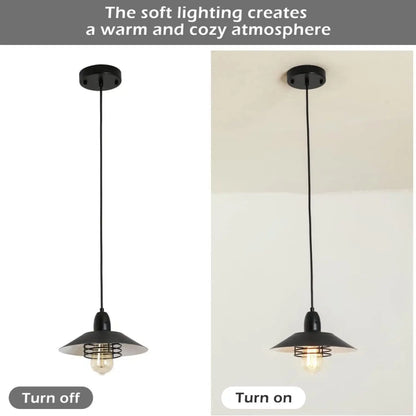 Rustic Adjustable Metal Vintage Pendant Lights for Indoor Spaces - Black White - 12V Hanging Light