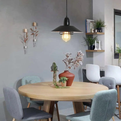 Rustic Adjustable Metal Vintage Pendant Lights for Indoor Spaces - Black White - 12V Hanging Light