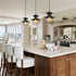 Rustic Black Pendant Light for Island with Adjustable Cage Design - Black - Hanging Light