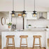 Rustic Black Pendant Light for Island with Adjustable Cage Design - Black - Hanging Light