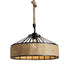 American Country Hemp Rope Restaurant Chandelier Personality Nordic Clothing Store Milk Tea Shop Round Wrought Iron LED