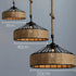 American Country Hemp Rope Restaurant Chandelier Personality Nordic Clothing Store Milk Tea Shop Round Wrought Iron LED