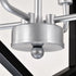 Rustic Modern Hanging Light Living Room with 12 Bulbs and Silver Finish Matte Black Hanging Light
