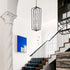Rustic Modern Hanging Light Living Room with 12 Bulbs and Silver Finish Matte Black Hanging Light