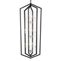Rustic Modern Hanging Light Living Room with 12 Bulbs and Silver Finish Matte Black Hanging Light