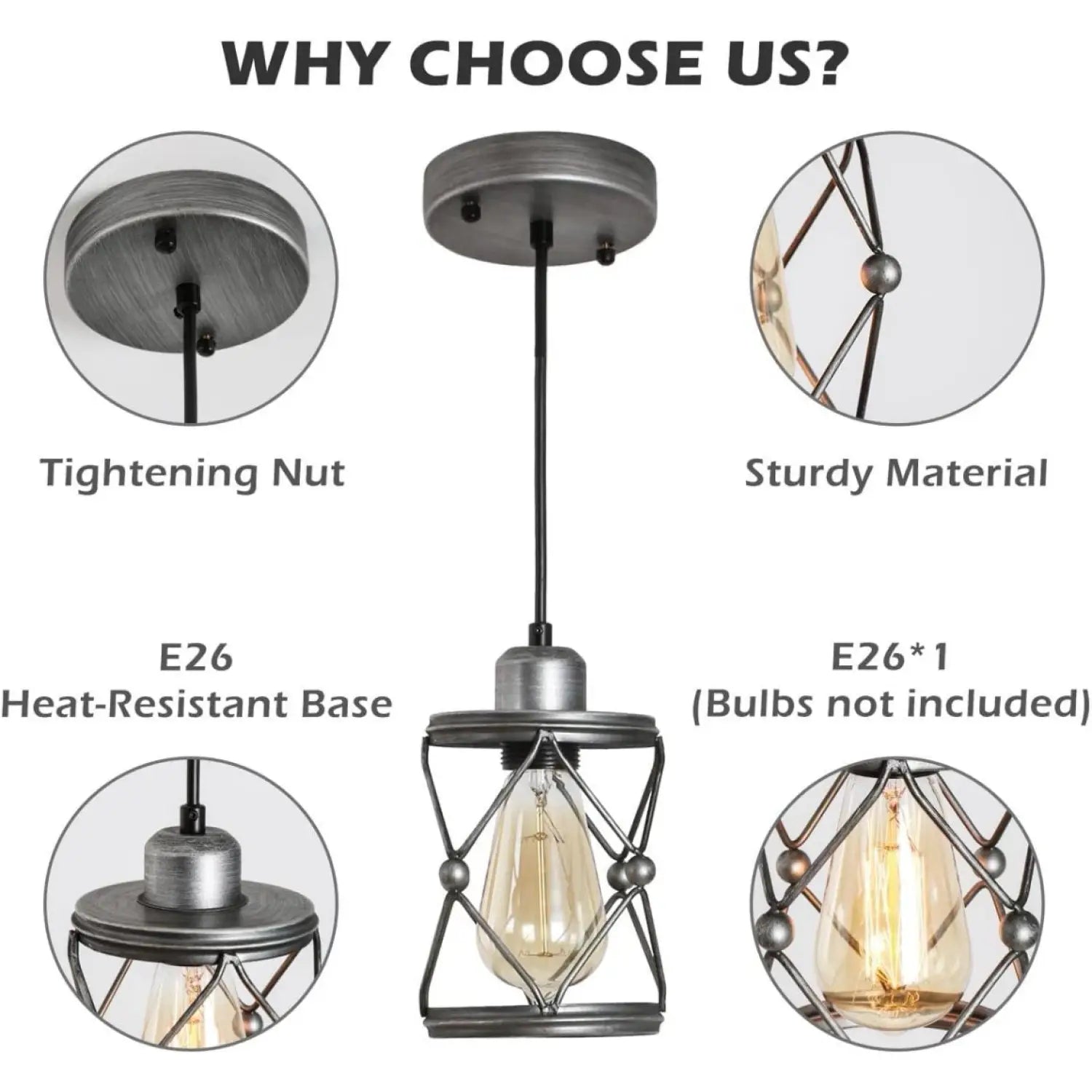 Industrial Pendant Lighting For Kitchen Island Rustic Mini Cage Pendant Light Farmhouse Pendant Lamp With Silver Grey