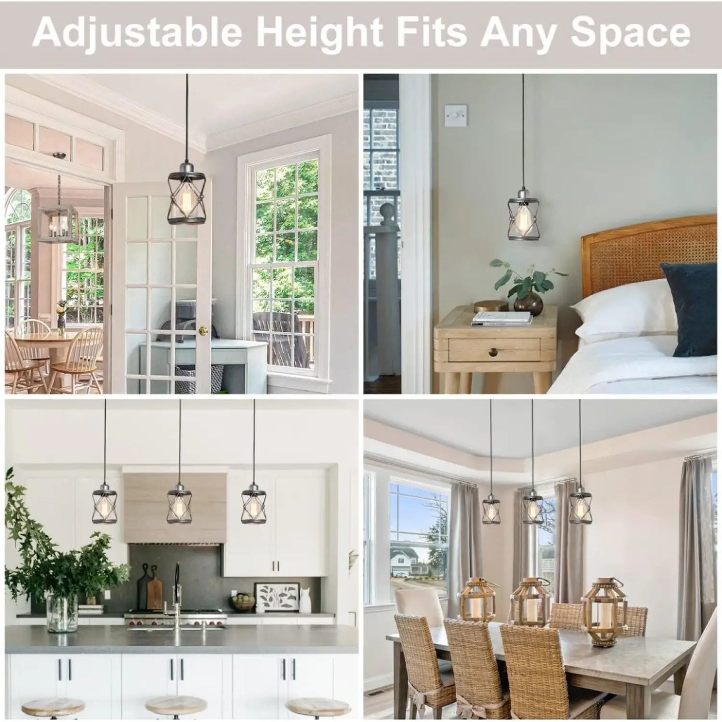 Industrial Pendant Lighting For Kitchen Island Rustic Mini Cage Pendant Light Farmhouse Pendant Lamp With Silver Grey