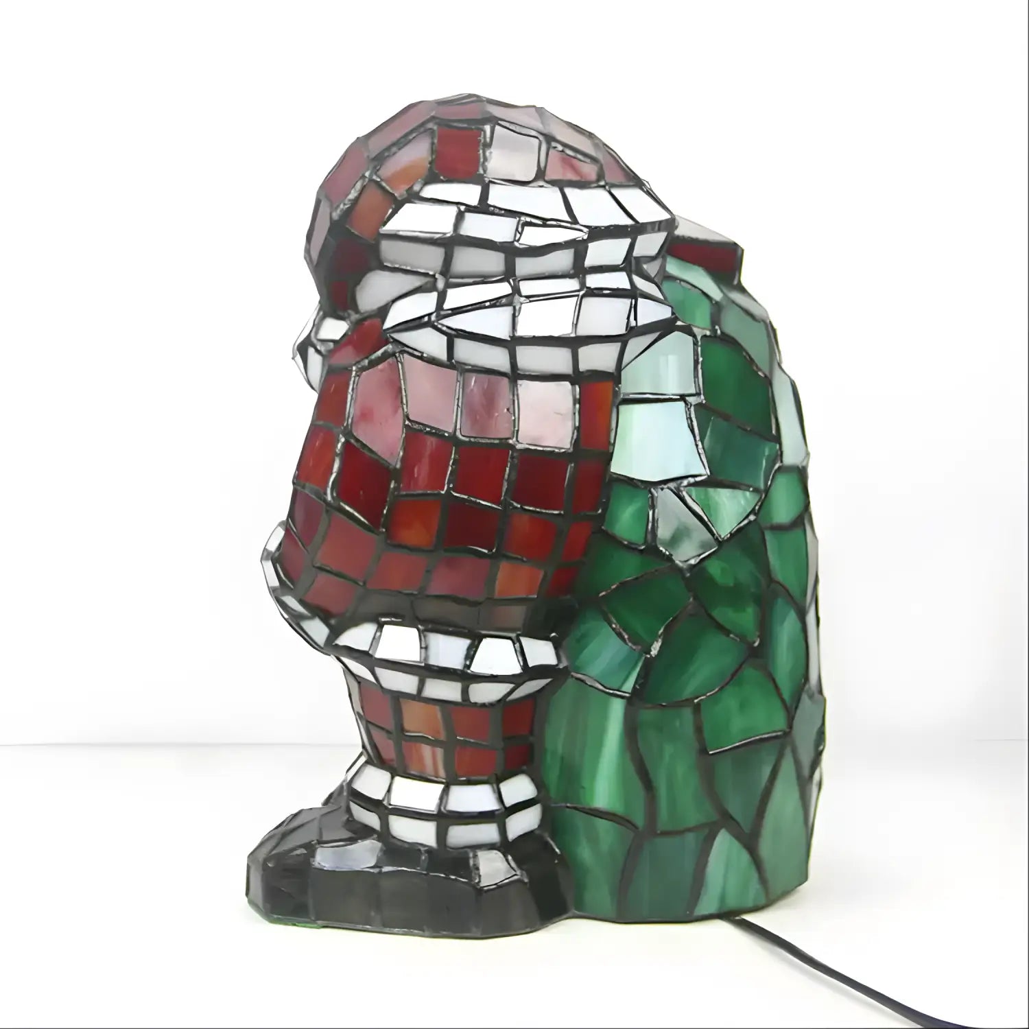 Santa Tiffany Glass Tabletop Lamp - No Bulb - Table Lamp