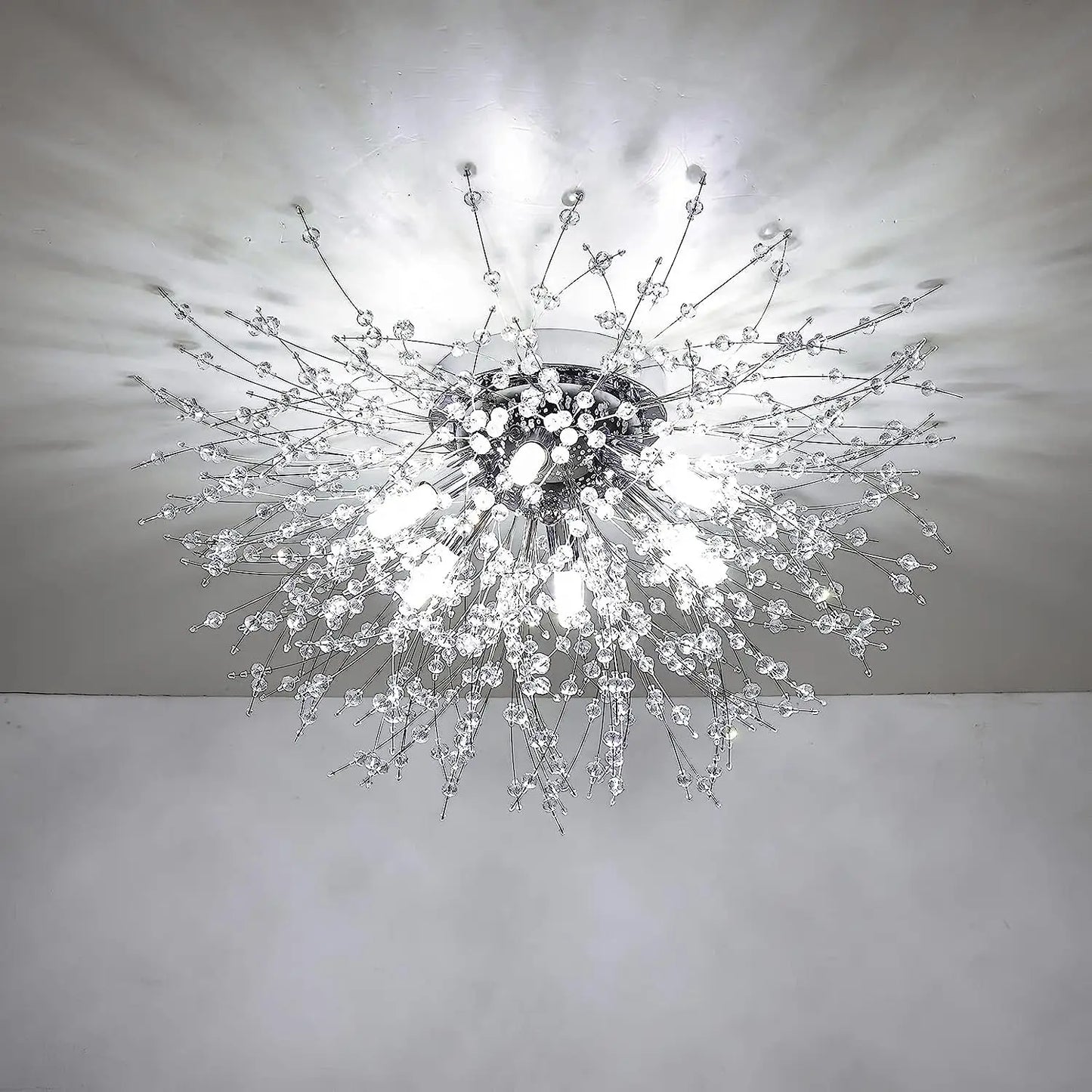 Satellite Fireworks Crystal Chandelier Modern Recessed Light - Argent - Ceiling Light