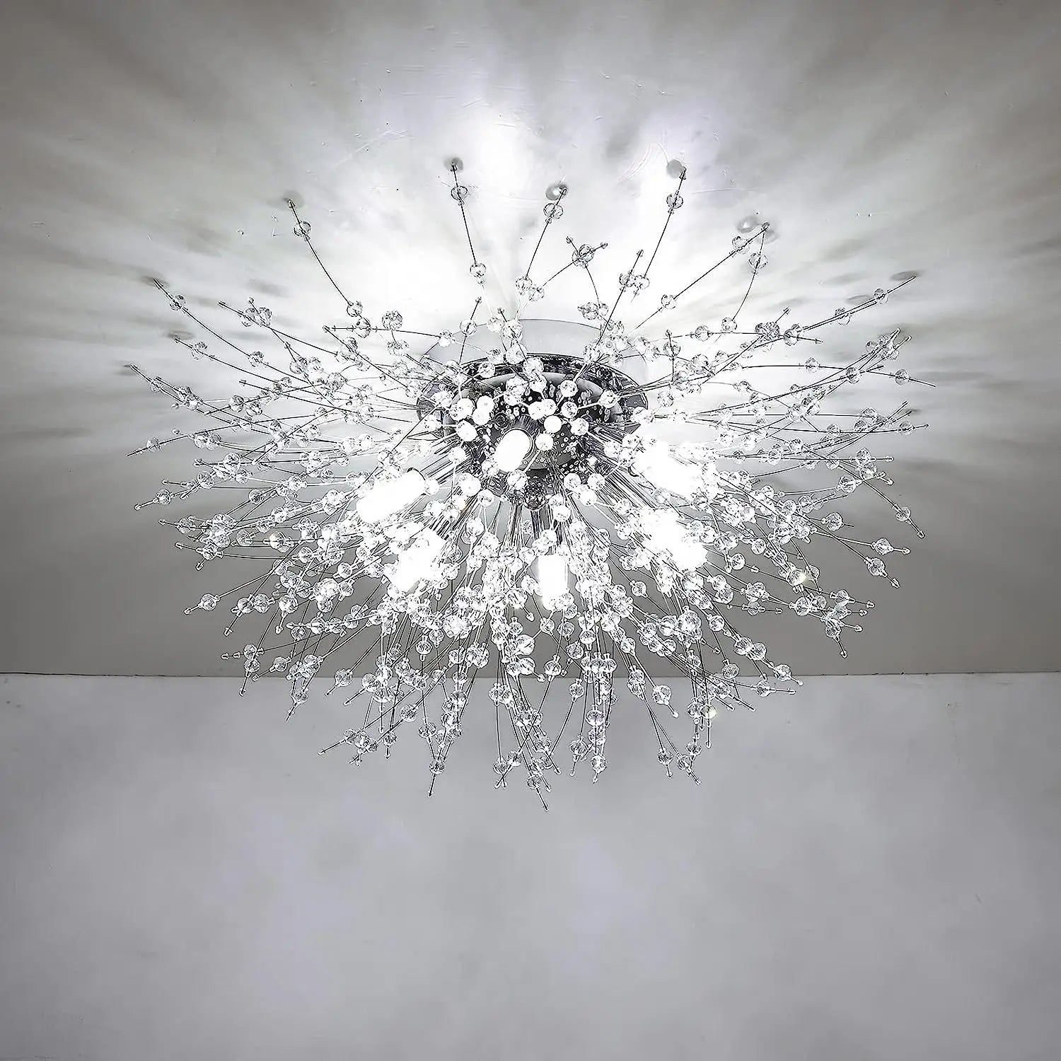 Satellite Fireworks Crystal Chandelier Modern Recessed Light - Argent - Ceiling Light