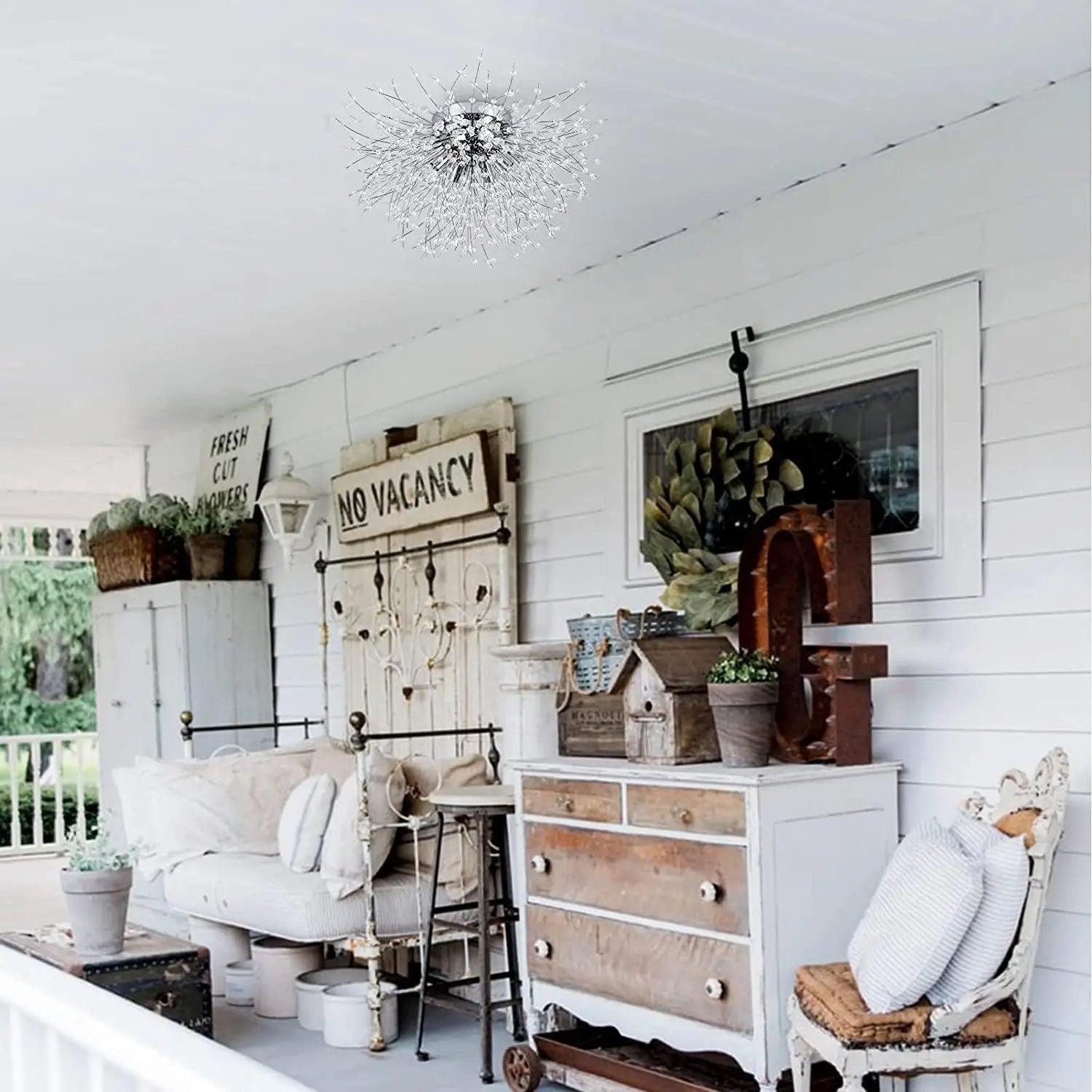 Satellite Fireworks Crystal Chandelier Modern Recessed Light - Argent - Ceiling Light