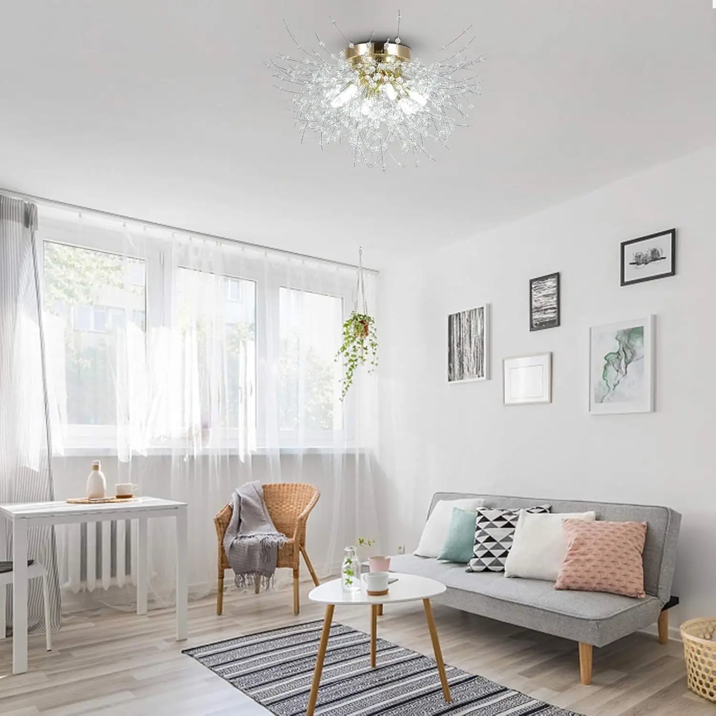 Satellite Fireworks Crystal Chandelier Modern Recessed Light - Argent - Ceiling Light