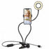 Selfie Ring Light with Adjustable Stand of 8 CM for Makeup and Live Streaming - Black - portable lights